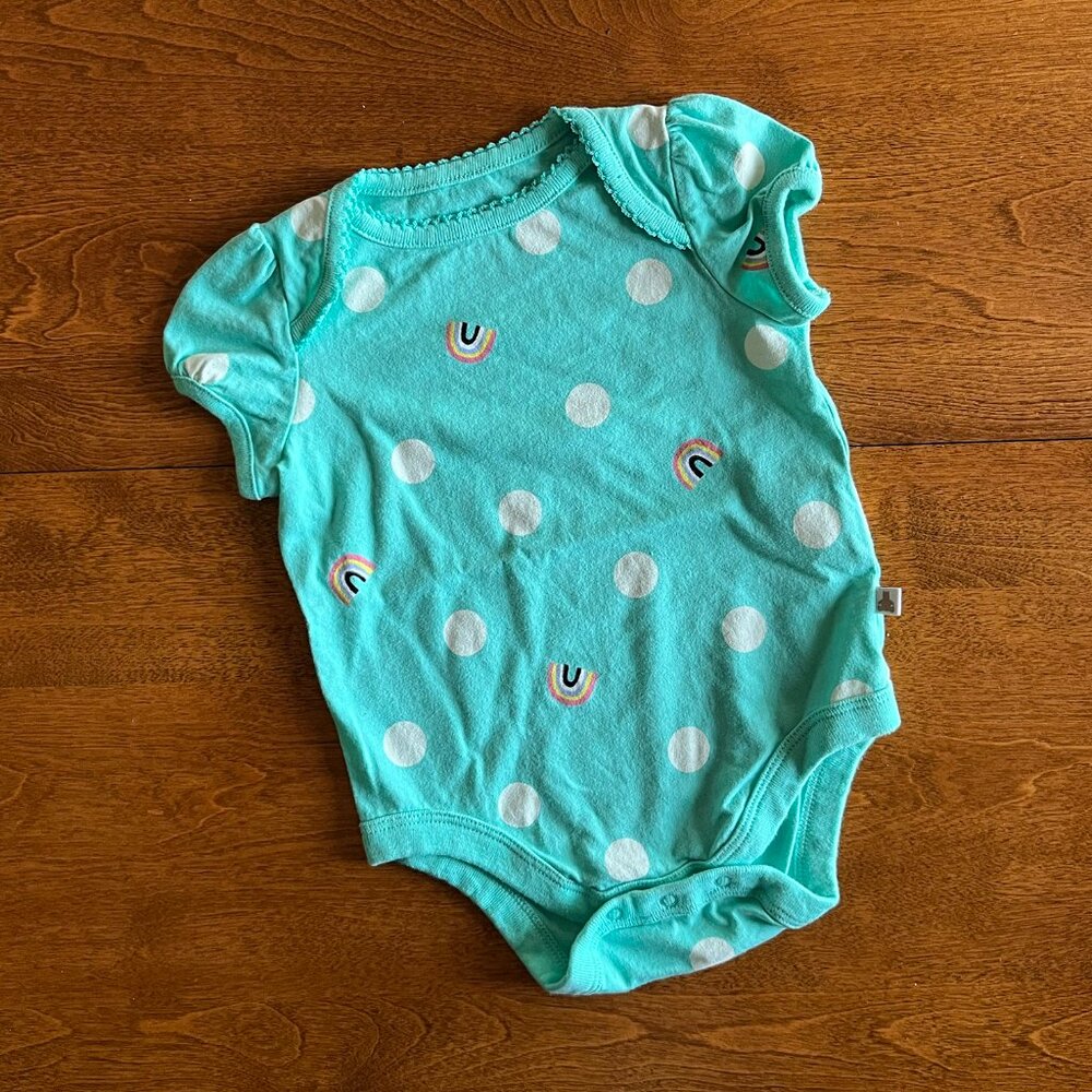 Baby Gap mint rainbow onesie 3-6m